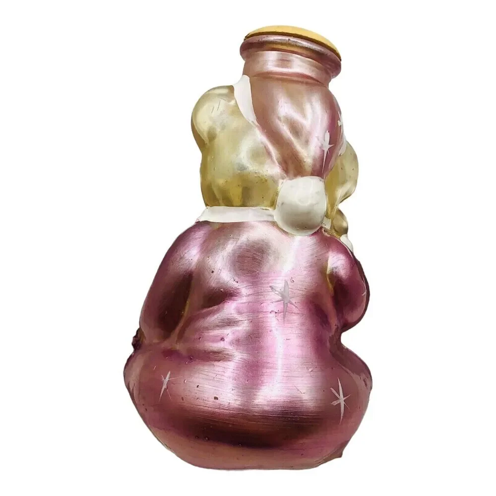 VTG Teddy Bear Frosted Metallic Pink Glass Merck Old World Christmas Light Cover